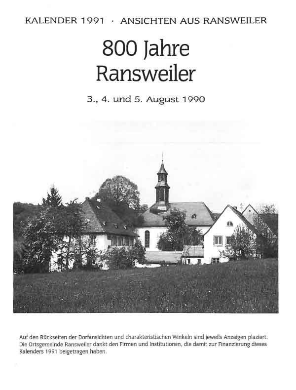 Ransweiler Kalender 1990