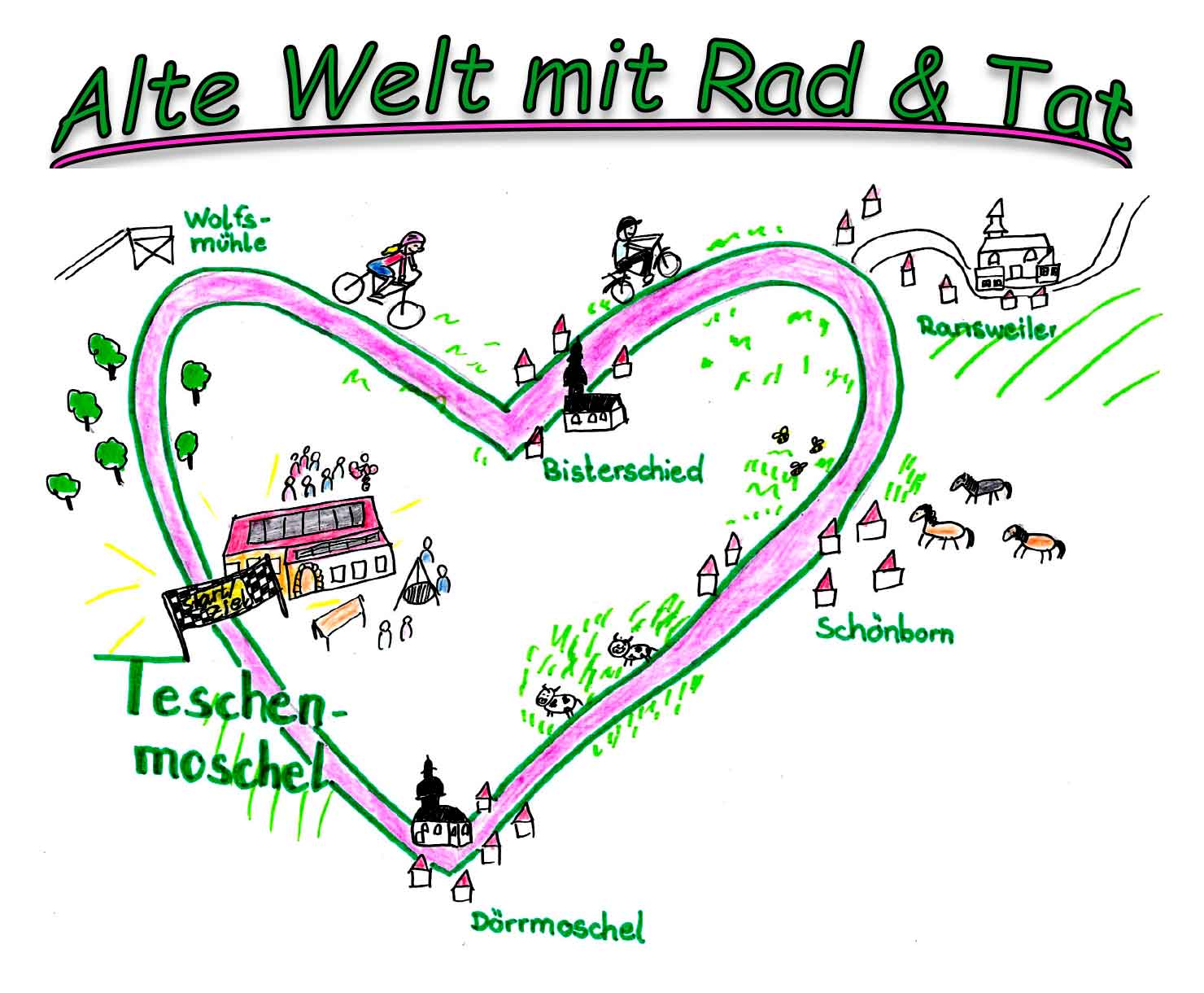 So sieht die Strecke "Alte Welt mit Rad & Tat" aus.