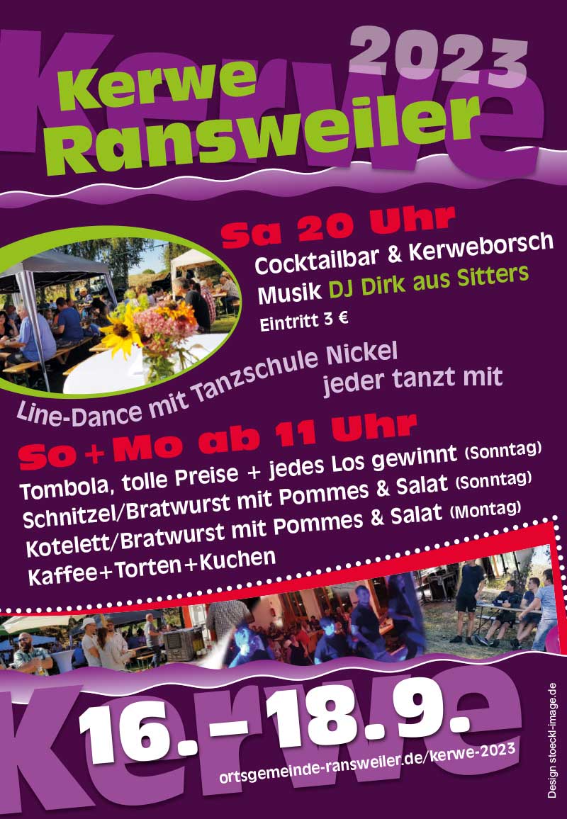 Einladung zur Kerwe in Ransweiler 2023